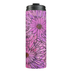 Afrikaanse Daisy Cape Daisies Pink Flowers Floral Thermosbeker