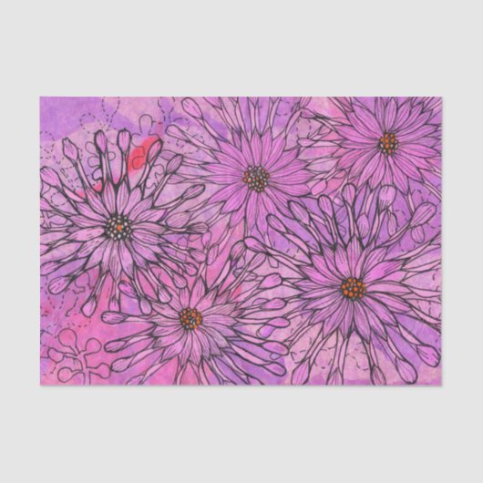 Afrikaanse Daisy Cape Daisies Pink Flowers Floral  Tissuepapier (Voorkant)