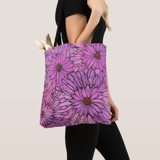 Afrikaanse Daisy Cape Daisies Pink Flowers Floral  Tote Bag (Dichtbij)