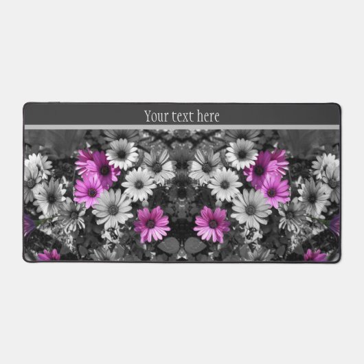 Afrikaanse Daisy Flowers Partial Color Personalize Bureaumat (Voorkant)