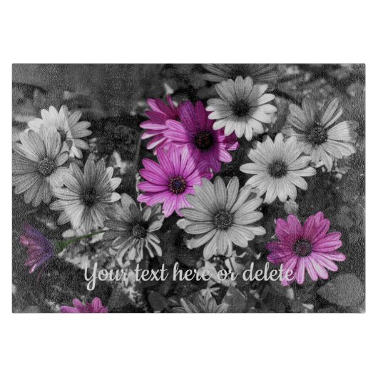 Afrikaanse Daisy Flowers Partial Color Personalize Snijplank (Voorkant)