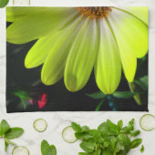 Afrikaanse Daisy Fluorescent Yellow Kitchen Towel Theedoek (Gevouwen)