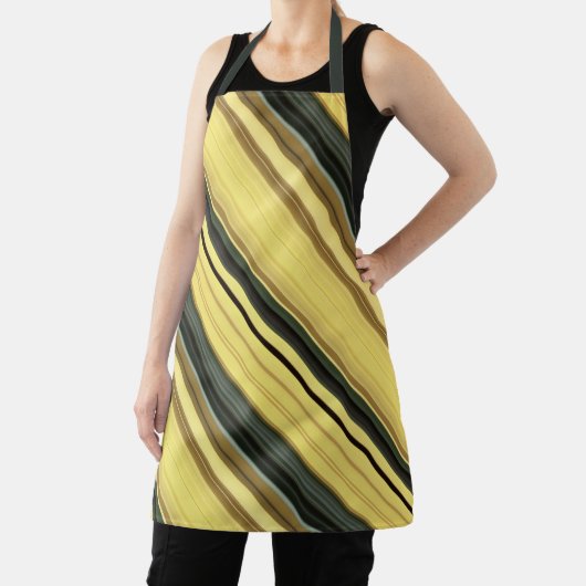 Afrikaanse Daisy Groene en Gele Streep Schort (Insitu)