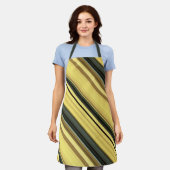 Afrikaanse Daisy Groene en Gele Streep Schort (Gedragen)