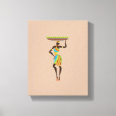 Afrikaanse Dame met een stammenkunst Canvas Afdruk (Voorkant)