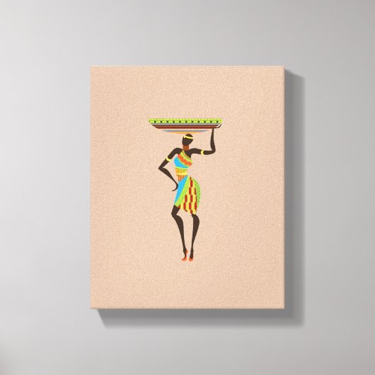 Afrikaanse Dame met een stammenkunst Canvas Afdruk (Voorkant)