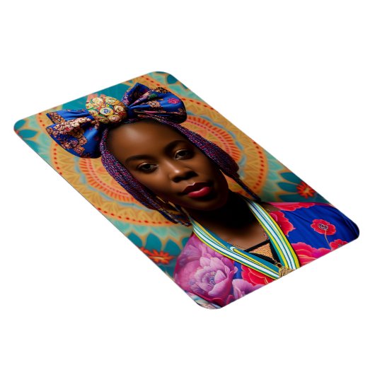 Afrikaanse dame met grote boog en medaillon magneet (Rechterzijde)