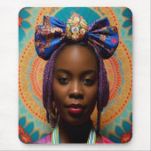 Afrikaanse dame met grote boog en medaillon muismat (Voorkant)