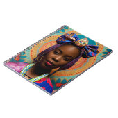 Afrikaanse dame met grote strik en medaillon notitieboek (Linkerzijde)