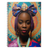Afrikaanse dame met grote strik en medaillon notitieboek (Voorkant)