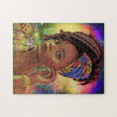 Afrikaanse dame met Loc'd Hair Jigzaag Puzzle Legpuzzel (Horizontaal)