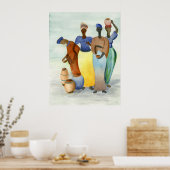Afrikaanse dames en heren, kleerpotten poster (Keuken)