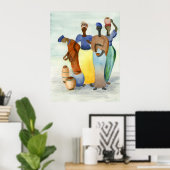 Afrikaanse dames en heren, kleerpotten poster (Thuiskantoor)