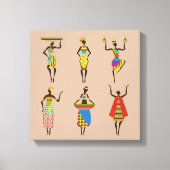 Afrikaanse Dames in het stammengezin kleurrijke mo Canvas Afdruk (Voorkant)