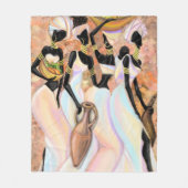 Afrikaanse dames op vlooienbank - Kunststijlschild Fleece Deken (Voorkant)