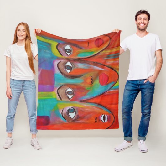 Afrikaanse damesoliepalk fleece deken (In situ)