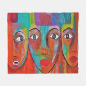 Afrikaanse damesoliepalk fleece deken (Voorkant (Horizontaal))