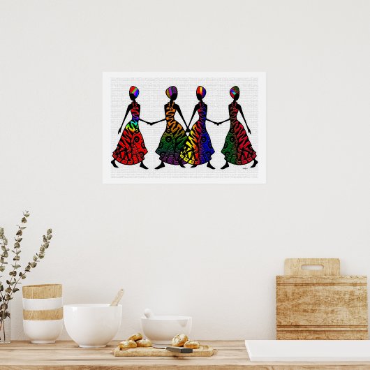 Afrikaanse dans van de zuselijkheid poster (Keuken)