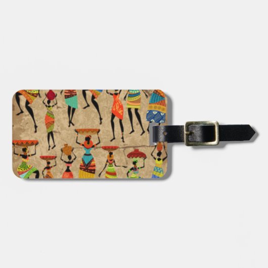 Afrikaanse dansende dames bagagelabel (Voorkant horizontaal)