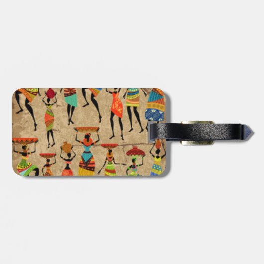 Afrikaanse dansende dames bagagelabel (Achterkant horizontaal)