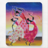 Afrikaanse dansende vrouw Mousepad Muismat (Voorkant)