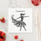 Afrikaanse Danser Silhouet Kunst Thunder_Thunder_C Servet (Insitu)