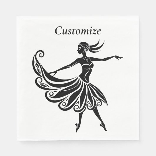 Afrikaanse Danser Silhouet Kunst Thunder_Thunder_C Servet (Voorkant)