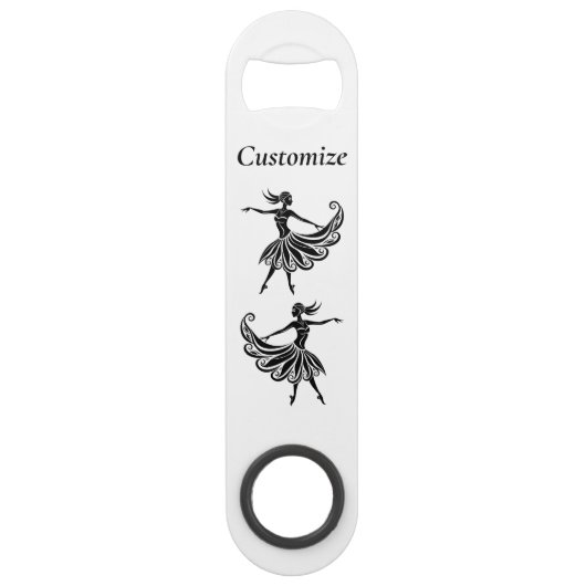 Afrikaanse Danser Silhouet Kunst Thunder_Thunder_C Speed Flessenopener (Voorkant)