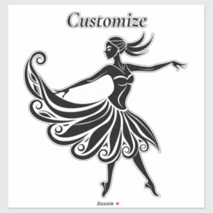 Afrikaanse Danser Silhouet Kunst Thunder_Thunder_C Sticker