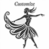 Afrikaanse Danser Silhouet Kunst Thunder_Thunder_C Sticker (Voorkant)