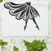 Afrikaanse Danser Silhouet Kunst Thunder_Thunder_C Theedoek (Gevouwen)