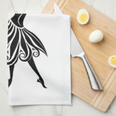 Afrikaanse Danser Silhouet Kunst Thunder_Thunder_C Theedoek (Quarter Fold)