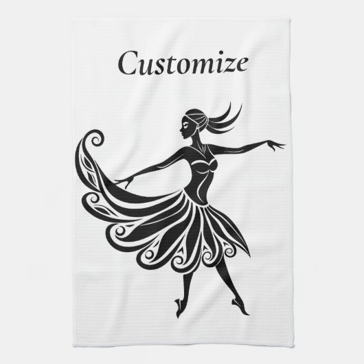 Afrikaanse Danser Silhouet Kunst Thunder_Thunder_C Theedoek (Verticaal)