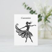 Afrikaanse danser Silhouette Art Thunder_Thunder_C Briefkaart (Staand voorkant)