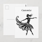 Afrikaanse danser Silhouette Art Thunder_Thunder_C Briefkaart (Voorkant / Achterkant)