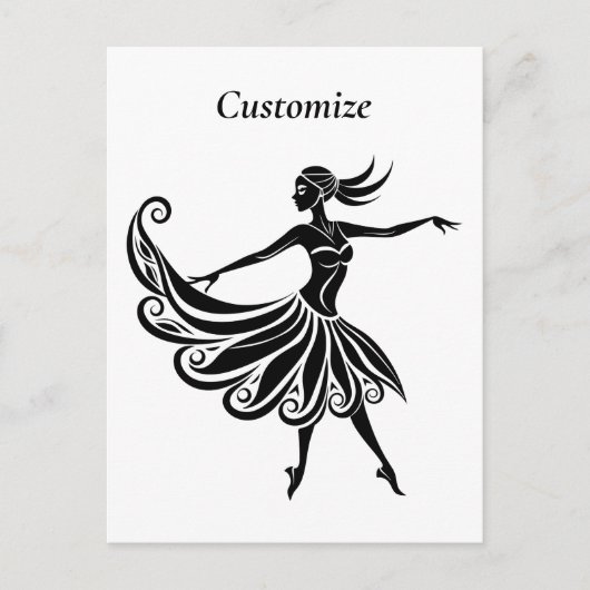 Afrikaanse danser Silhouette Art Thunder_Thunder_C Briefkaart (Voorkant)