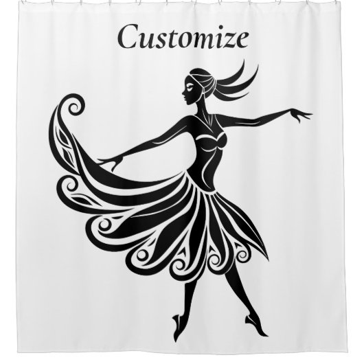 Afrikaanse danser Silhouette Art Thunder_Thunder_C Douchegordijn (Voorkant)