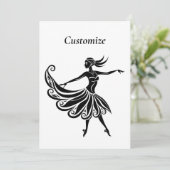 Afrikaanse danser Silhouette Art Thunder_Thunder_C Kaart (Staand voorkant)