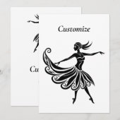 Afrikaanse danser Silhouette Art Thunder_Thunder_C Kaart (Voorkant / Achterkant)