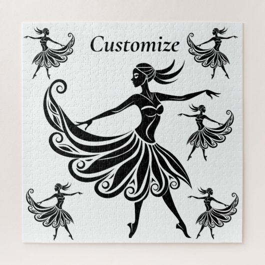 Afrikaanse danser Silhouette Art Thunder_Thunder_C Legpuzzel (Verticaal)