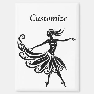 Afrikaanse danser Silhouette Art Thunder_Thunder_C Magneet