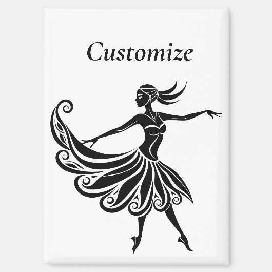 Afrikaanse danser Silhouette Art Thunder_Thunder_C Magneet (Voorkant)
