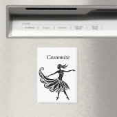 Afrikaanse danser Silhouette Art Thunder_Thunder_C Magneet (Insitu (Vaatwasser))