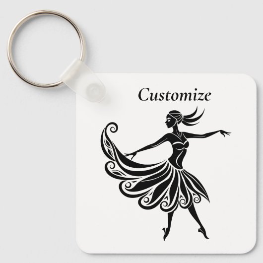 Afrikaanse danser Silhouette Art Thunder_Thunder_C Sleutelhanger (Voorkant)