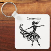 Afrikaanse danser Silhouette Art Thunder_Thunder_C Sleutelhanger (Voorkant)