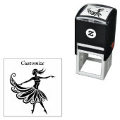 Afrikaanse danser Silhouette Art Thunder_Thunder_C Zelfinktende Stempel (In situ)