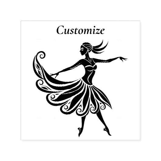 Afrikaanse danser Silhouette Art Thunder_Thunder_C Zelfinktende Stempel (Design)