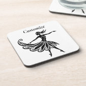 Afrikaanse danser Silhouette Kunst Thunder_Thunder Bier Onderzetter (Linkerzijde)