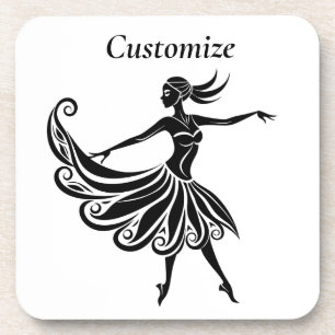 Afrikaanse danser Silhouette Kunst Thunder_Thunder Bier Onderzetter