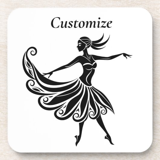 Afrikaanse danser Silhouette Kunst Thunder_Thunder Bier Onderzetter (Voorkant)
